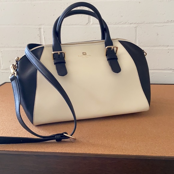 Kate Spade Large Satchel. Black and cream. Excellent condition.